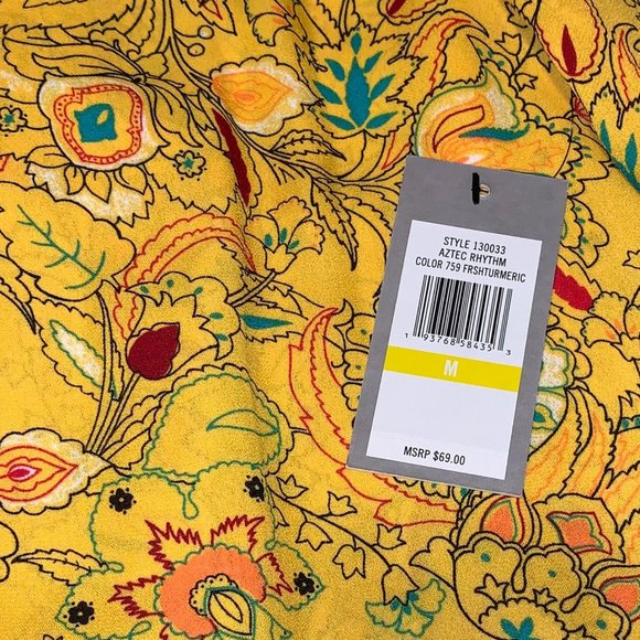 CHAUS New York Yellow Designer Blouse New Size M - Picture 9 of 12